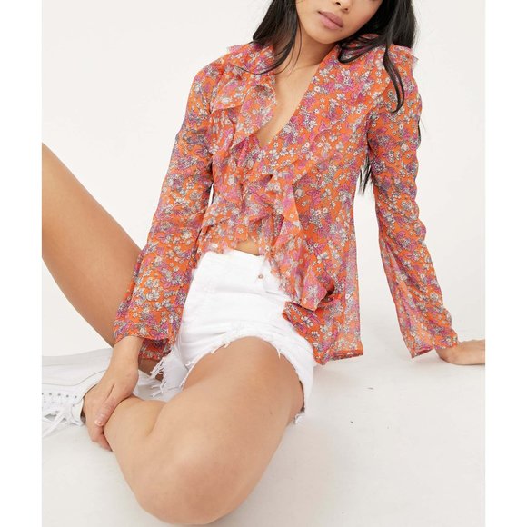 NWT Free People Nina Printed Top / Tulip Ditsy - Picture 2 of 7